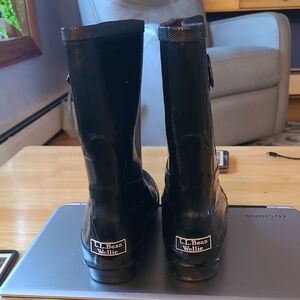 L.L. Bean Glossy Black Wellie Boots